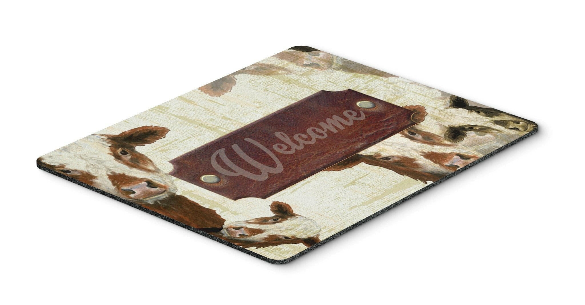 Welcome cow Mouse Pad, Heat Resistant Trivet Hot Pad , Non Slip Rubber Desk Mat, Kitchen Counter Protector, Home Office Decor Gift