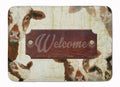 Welcome cow Memory Foam Kitchen Mat Machine Washable Anti-Fatigue Cushion Comfort Bath or Kitchen Rug