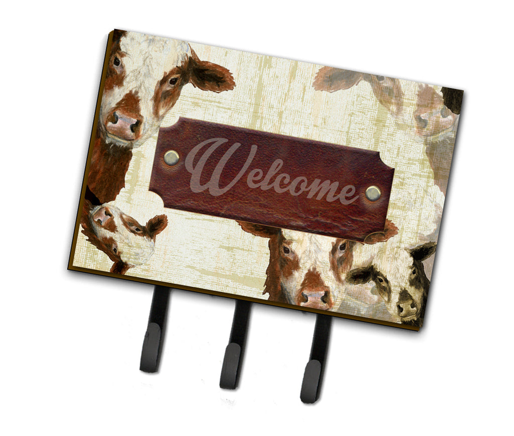 Welcome cow Leash or Key Holder Wall Hooks, Coat Rack Wall Mount, for Hanging Keys, Towels, Aprons, Leashes