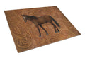 Horse Cutting Board Tempered Glass Kitchen Cutting Surface, Heat Resistant Chopping, Non-Slip Feet, Food Prep & Serving