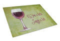 Wine a little laugh a lot Cutting Board Tempered Glass Kitchen Cutting Surface, Heat Resistant Chopping, Non-Slip Feet, Food Prep & Serving