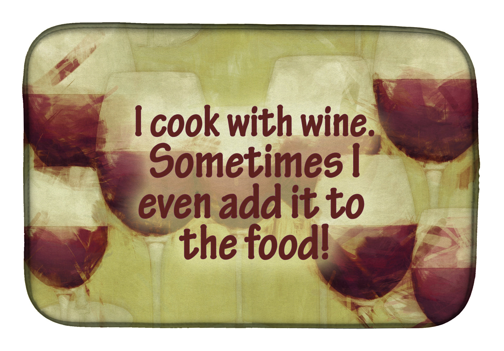 I cook with wine Dish Drying Mat Absorbent Dish Drying Mat Pad for Kitchen Counter Dish Drainer Mat for Countertop, 14 x 21", Multicolor