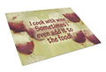 I cook with wine Cutting Board Tempered Glass Kitchen Cutting Surface, Heat Resistant Chopping, Non-Slip Feet, Food Prep & Serving
