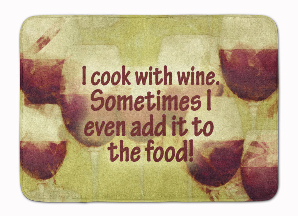 I cook with wine Memory Foam Kitchen Mat Machine Washable Anti-Fatigue Cushion Comfort Bath or Kitchen Rug