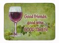 Good friends, good wine, good times Memory Foam Kitchen Mat Machine Washable Anti-Fatigue Cushion Comfort Bath or Kitchen Rug