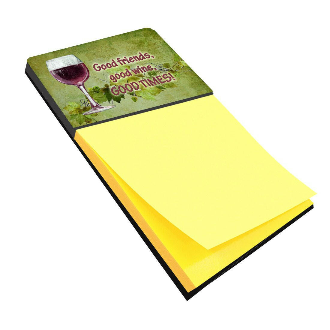 Good friends, good wine, good times Watercolor Sticky Note Holder Refillable Dispenser Desk Accessory 3x3 Pad Gift