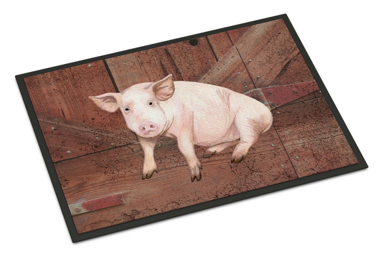 Pig at the barn door Doormat Indoor Outdoor 24H X 36W Front Door Mat Rugs for Entryway, Non Slip Washable Low Pile,