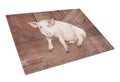Pig at the barn door Cutting Board Tempered Glass Kitchen Cutting Surface, Heat Resistant Chopping, Non-Slip Feet, Food Prep & Serving
