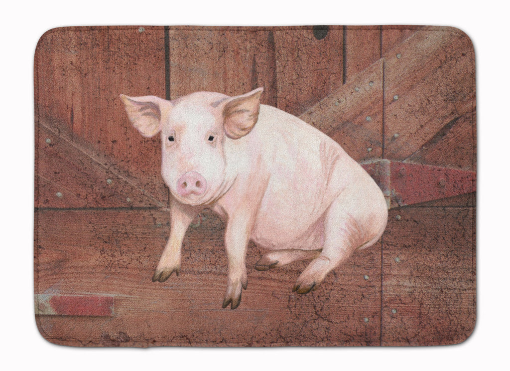 Pig at the barn door Memory Foam Kitchen Mat Machine Washable Anti-Fatigue Cushion Comfort Bath or Kitchen Rug