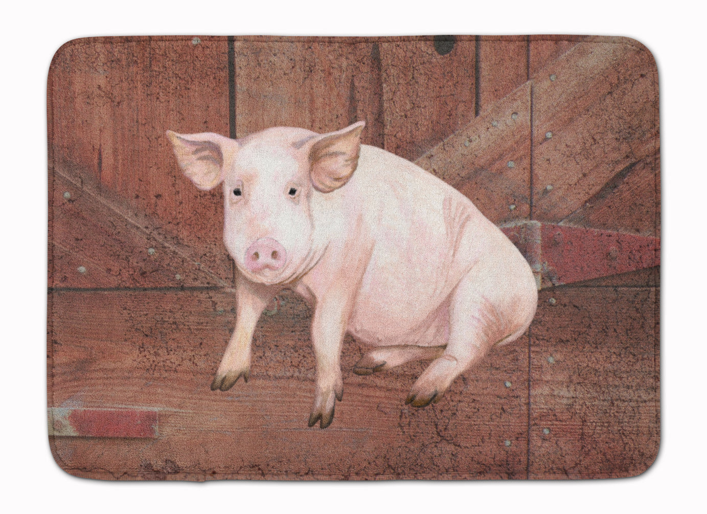 Pig at the barn door Memory Foam Kitchen Mat Machine Washable Anti-Fatigue Cushion Comfort Bath or Kitchen Rug