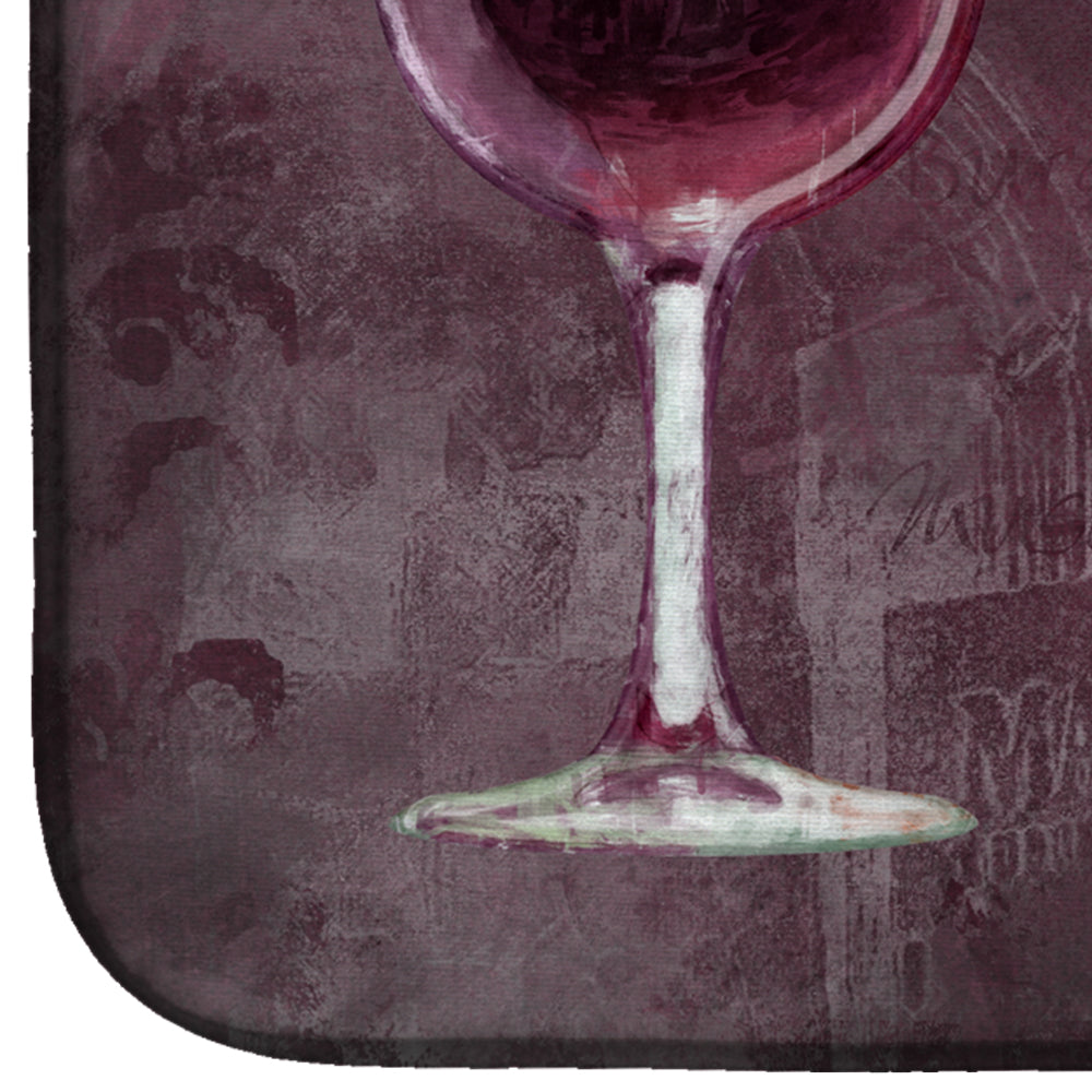 Three Glasses of Wine Purple Dish Drying Mat Absorbent Dish Drying Mat Pad for Kitchen Counter Dish Drainer Mat for Countertop, 14 x 21", Multicolor