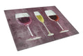 Three Glasses of Wine Purple Cutting Board Tempered Glass Kitchen Cutting Surface, Heat Resistant Chopping, Non-Slip Feet, Food Prep & Serving