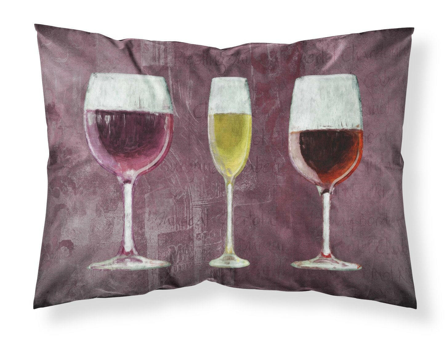 Three Glasses of Wine Purple Standard Pillowcase Lightweight Super Soft Easy Care Decorative Artwork Pillowcase, Standard