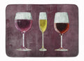 Three Glasses of Wine Purple Memory Foam Kitchen Mat Machine Washable Anti-Fatigue Cushion Comfort Bath or Kitchen Rug