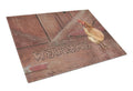 Welcome Chicken Cutting Board Tempered Glass Kitchen Cutting Surface, Heat Resistant Chopping, Non-Slip Feet, Food Prep & Serving