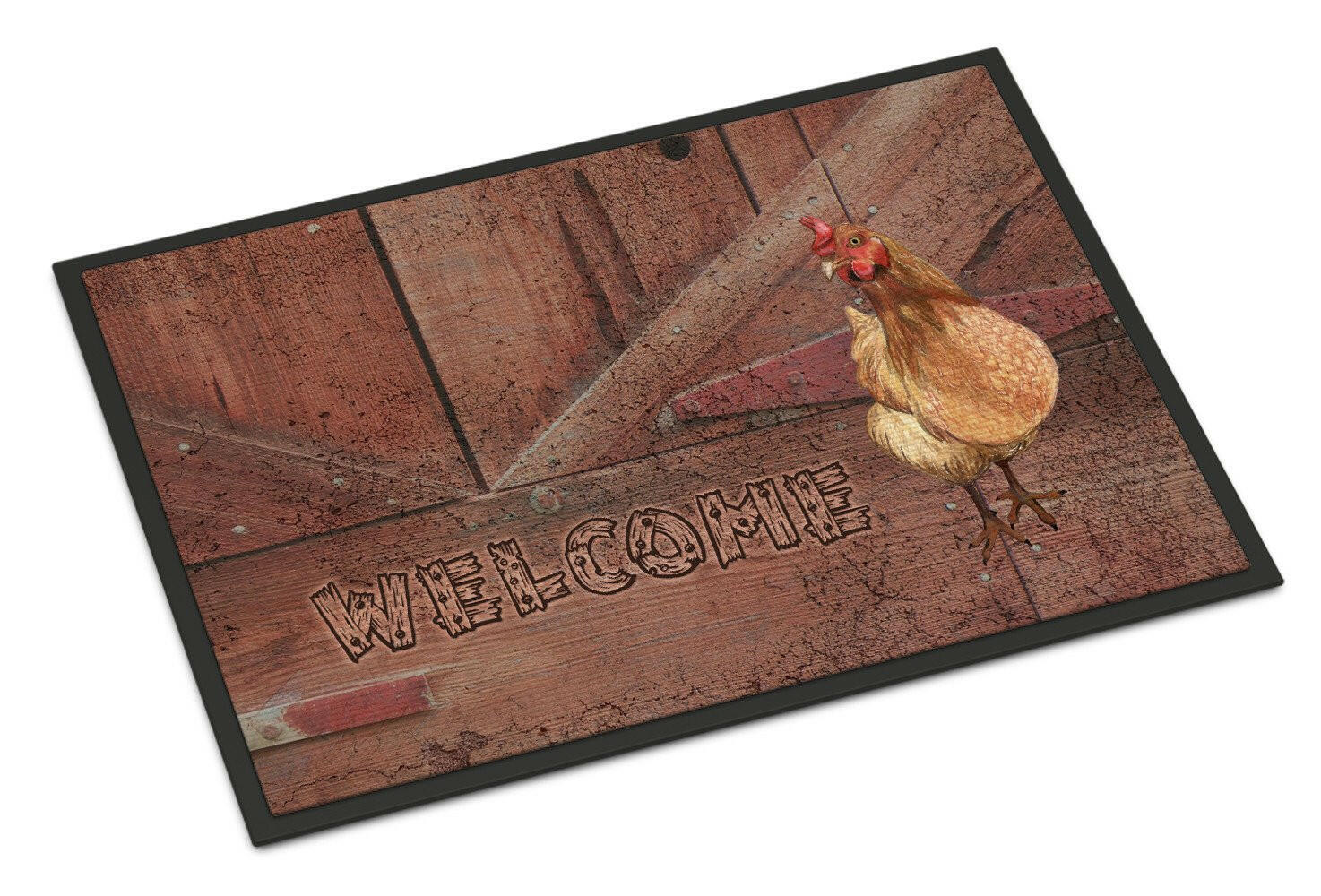 Welcome Chicken Doormat Indoor Outdoor 18H X 27W Front Door Mat Rugs for Entryway, Non Slip Washable