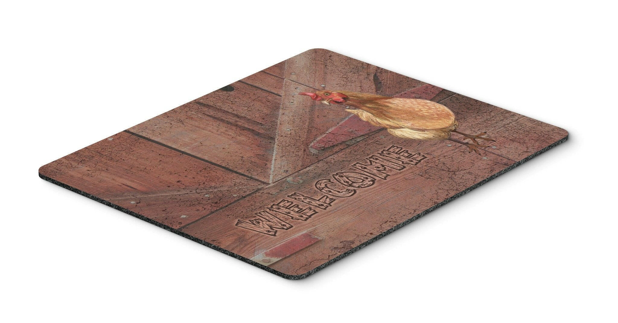 Welcome Chicken Mouse Pad, Heat Resistant Trivet Hot Pad , Non Slip Rubber Desk Mat, Kitchen Counter Protector, Home Office Decor Gift