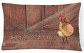 Welcome Chicken Decorative Throw Pillow 12x16 Indoor Outdoor Accent Cushion, Fabric Cover with Insert for Sofa, Bed, Porch & Living Room