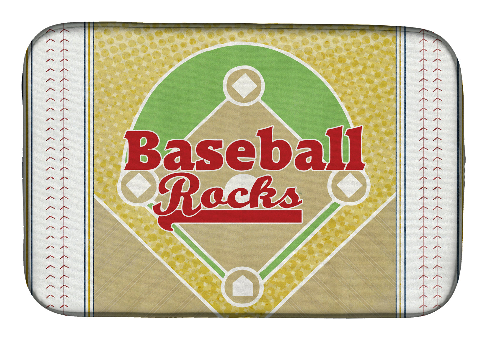 Baseball Rules Dish Drying Mat Absorbent Dish Drying Mat Pad for Kitchen Counter Dish Drainer Mat for Countertop, 14 x 21", Multicolor