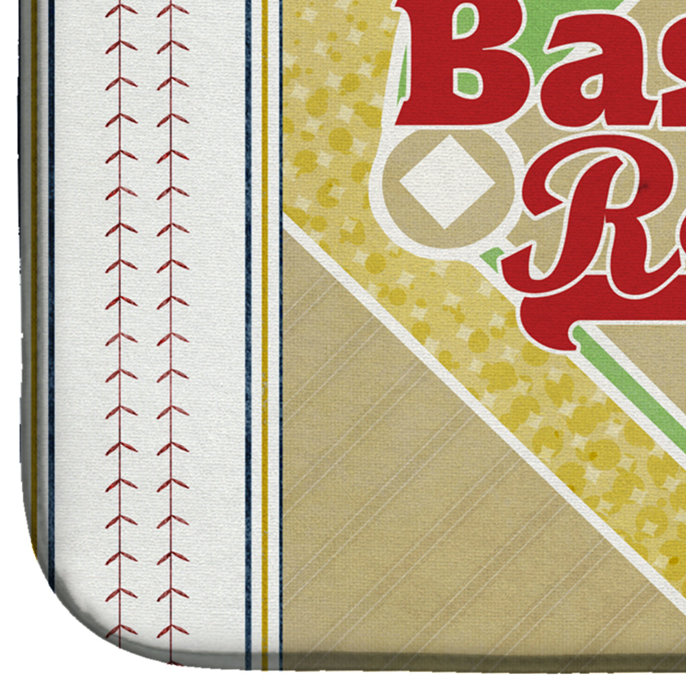 Baseball Rules Dish Drying Mat Absorbent Dish Drying Mat Pad for Kitchen Counter Dish Drainer Mat for Countertop, 14 x 21", Multicolor