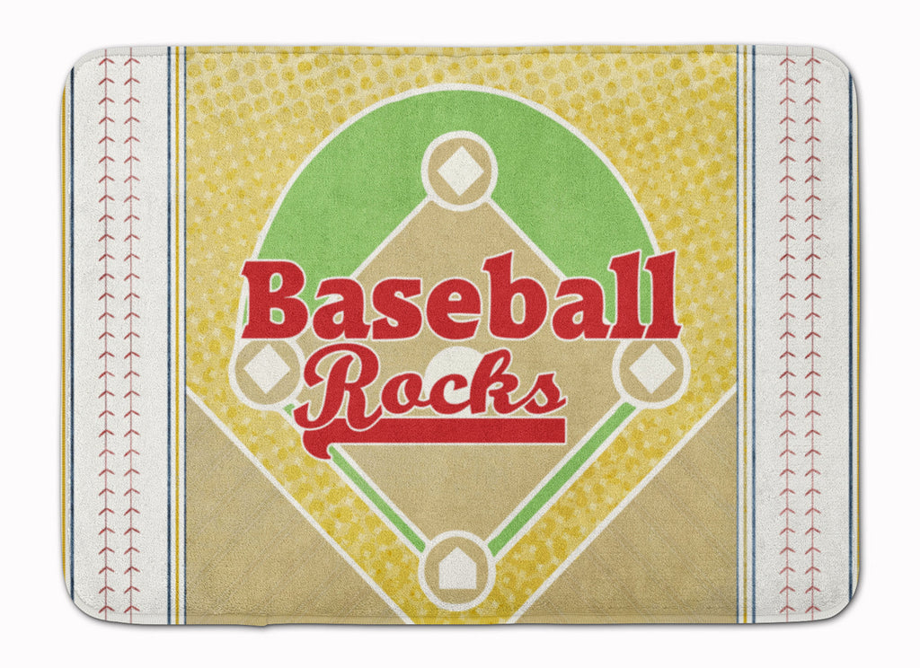 Baseball Rules Memory Foam Kitchen Mat Machine Washable Anti-Fatigue Cushion Comfort Bath or Kitchen Rug