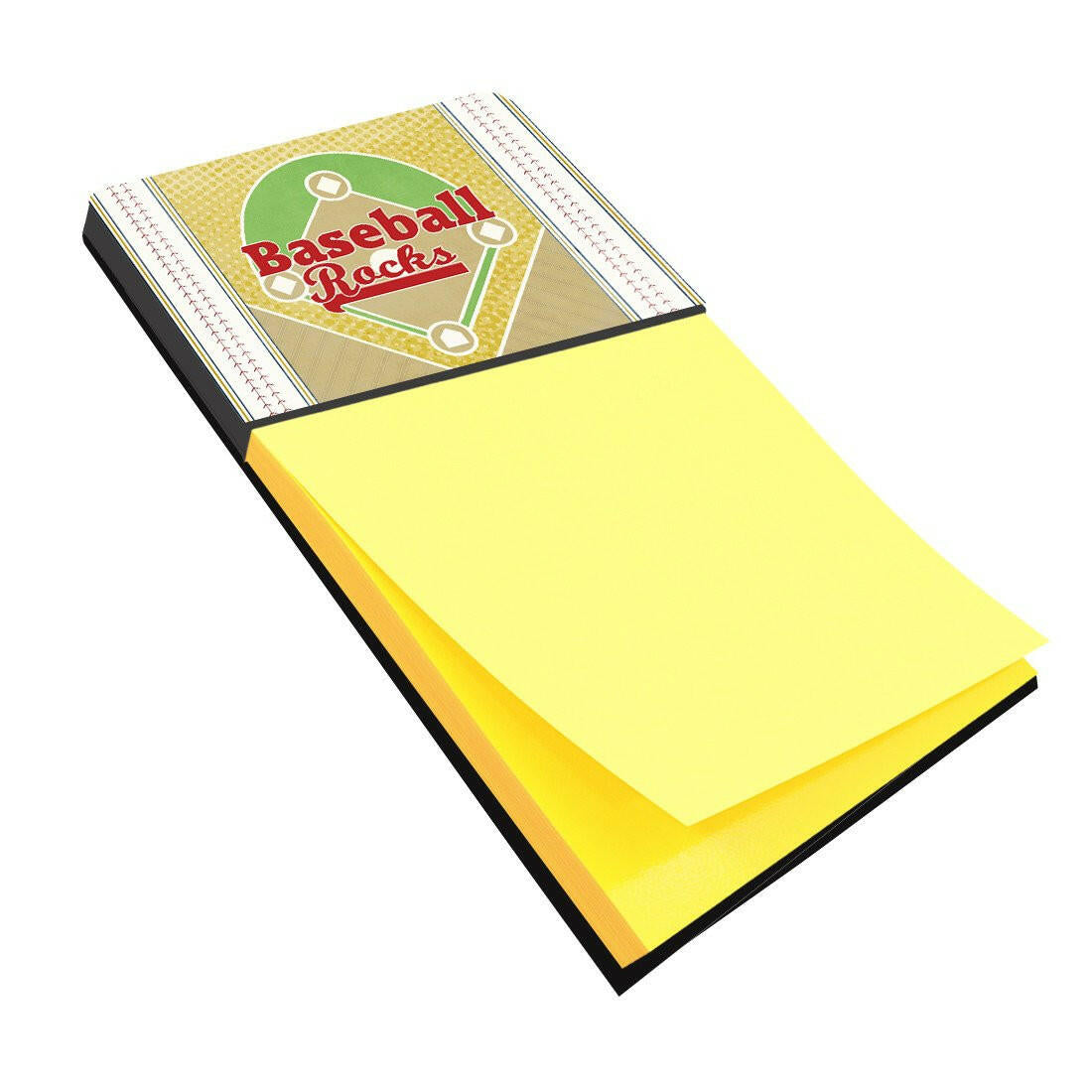 Baseball Rules Watercolor Sticky Note Holder Refillable Dispenser Desk Accessory 3x3 Pad Gift