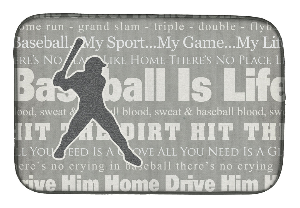 Baseball is Life Dish Drying Mat Absorbent Dish Drying Mat Pad for Kitchen Counter Dish Drainer Mat for Countertop, 14 x 21", Multicolor