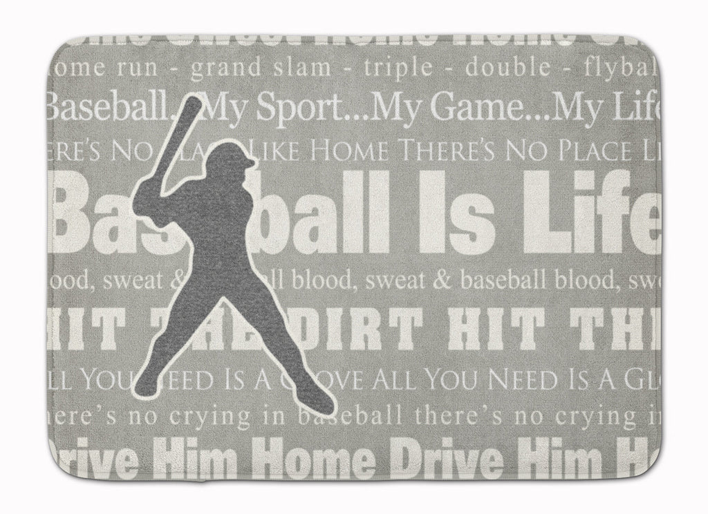 Baseball is Life Memory Foam Kitchen Mat Machine Washable Anti-Fatigue Cushion Comfort Bath or Kitchen Rug