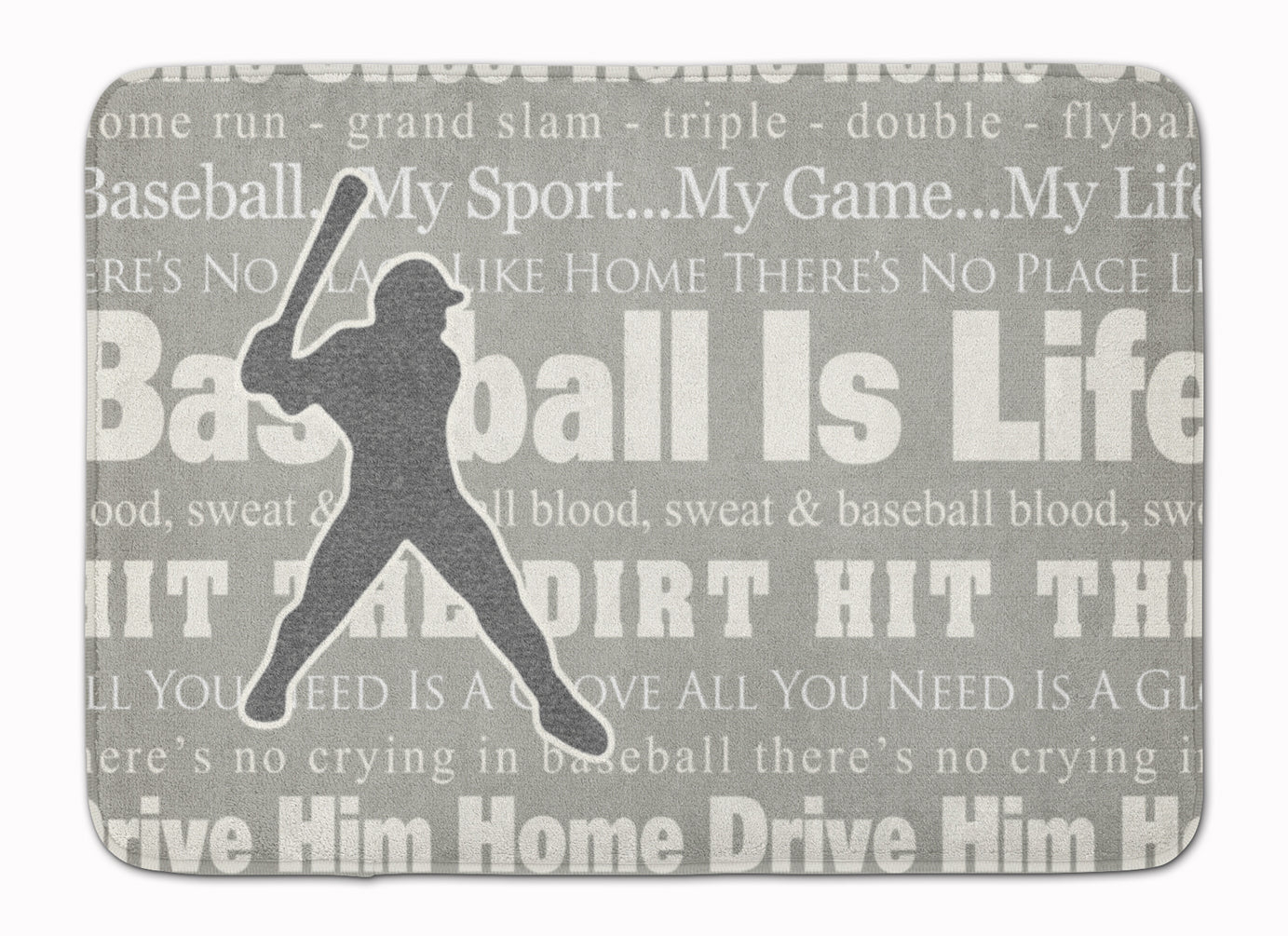 Baseball is Life Memory Foam Kitchen Mat Machine Washable Anti-Fatigue Cushion Comfort Bath or Kitchen Rug