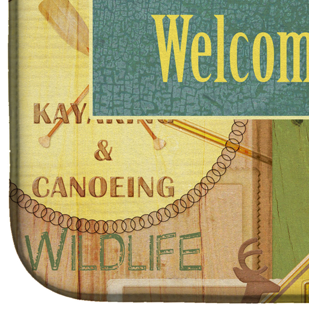 Welcome to the Camp Dish Drying Mat Absorbent Dish Drying Mat Pad for Kitchen Counter Dish Drainer Mat for Countertop, 14 x 21", Multicolor