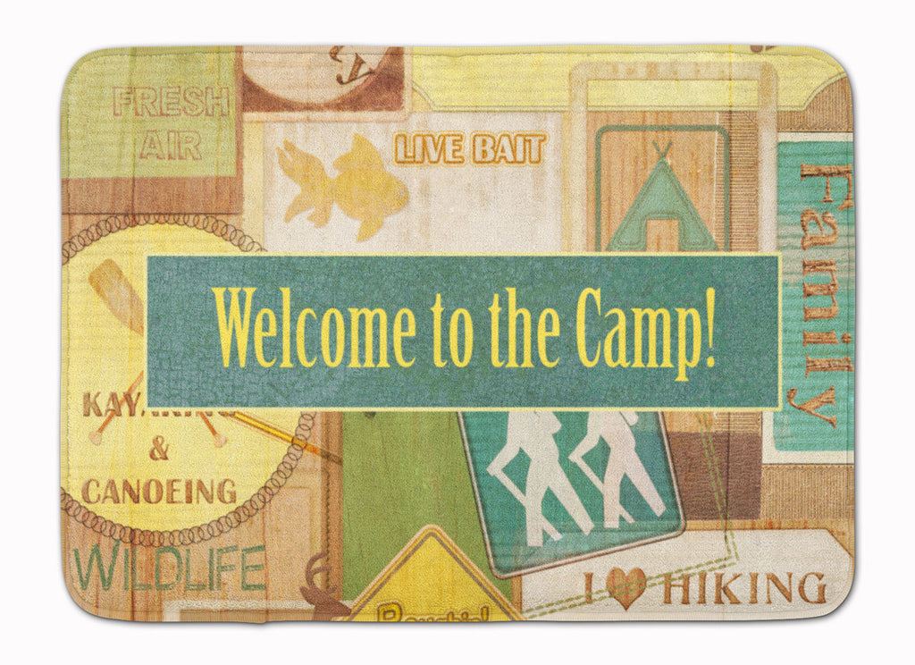 Welcome to the Camp Memory Foam Kitchen Mat Machine Washable Anti-Fatigue Cushion Comfort Bath or Kitchen Rug