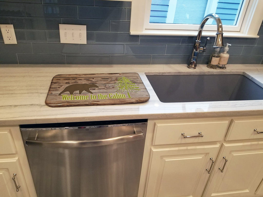 Welcome to the Cabin Dish Drying Mat Absorbent Dish Drying Mat Pad for Kitchen Counter Dish Drainer Mat for Countertop, 14 x 21", Multicolor