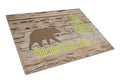 Welcome to the Cabin Cutting Board Tempered Glass Kitchen Cutting Surface, Heat Resistant Chopping, Non-Slip Feet, Food Prep & Serving
