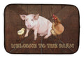 Welcome to the Farm with the pig and chicken Dish Drying Mat Absorbent Dish Drying Mat Pad for Kitchen Counter Dish Drainer Mat for Countertop, 14 x 21", Multicolor