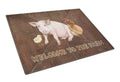 Welcome to the Farm with the pig and chicken Cutting Board Tempered Glass Kitchen Cutting Surface, Heat Resistant Chopping, Non-Slip Feet, Food Prep & Serving