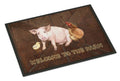 Welcome to the Farm with the pig and chicken Doormat Indoor Outdoor 18H X 27W Front Door Mat Rugs for Entryway, Non Slip Washable