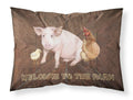 Welcome to the Farm with the pig and chicken Standard Pillowcase Lightweight Super Soft Easy Care Decorative Artwork Pillowcase, Standard