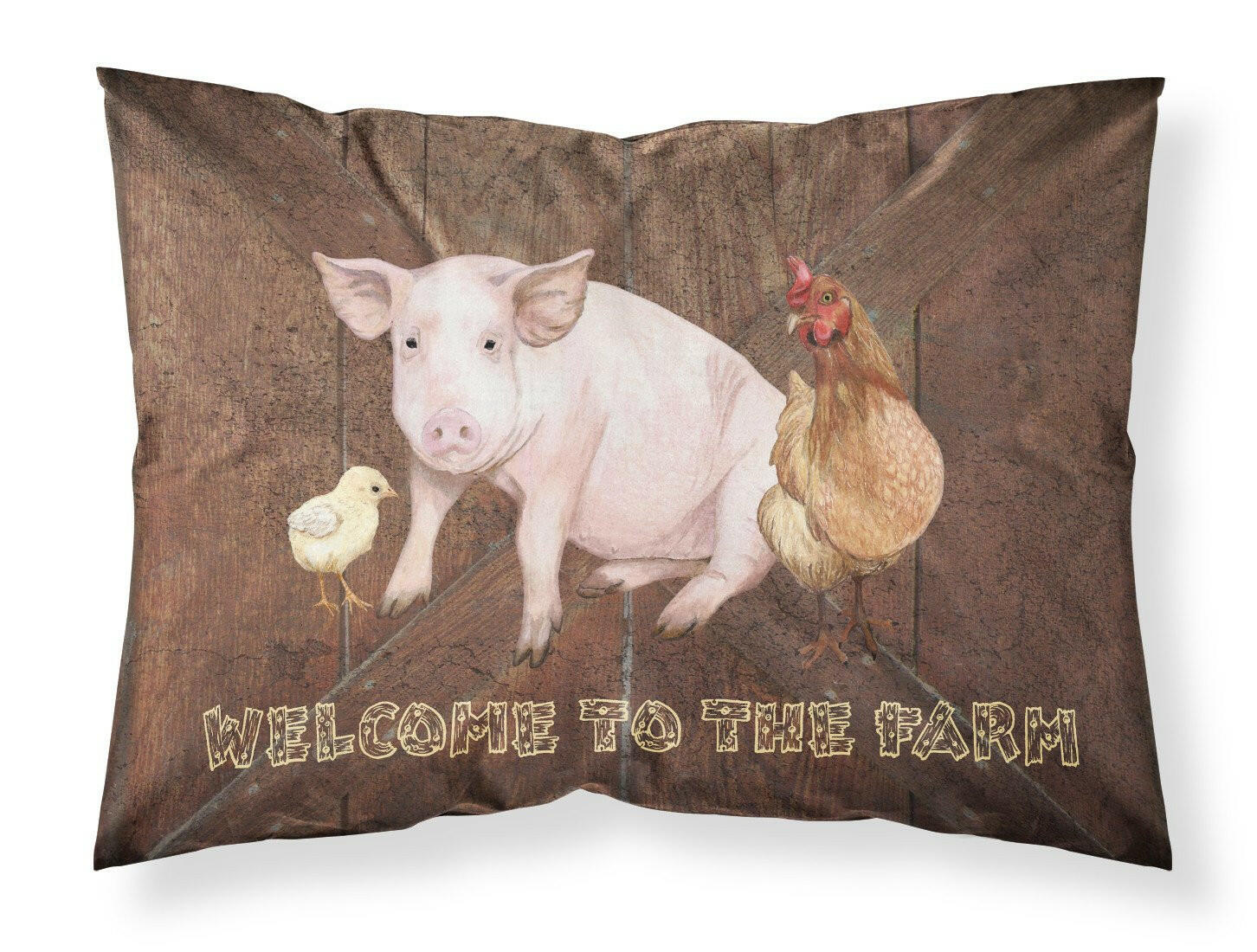 Welcome to the Farm with the pig and chicken Standard Pillowcase Lightweight Super Soft Easy Care Decorative Artwork Pillowcase, Standard