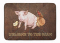 Welcome to the Farm with the pig and chicken Memory Foam Kitchen Mat Machine Washable Anti-Fatigue Cushion Comfort Bath or Kitchen Rug