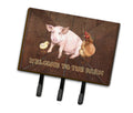 Welcome to the Farm with the pig and chicken Leash or Key Holder Wall Hooks, Coat Rack Wall Mount, for Hanging Keys, Towels, Aprons, Leashes