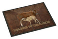 Welcome to the Ranch with the Cow and Baby Doormat Indoor Outdoor 24H X 36W Front Door Mat Rugs for Entryway, Non Slip Washable Low Pile,