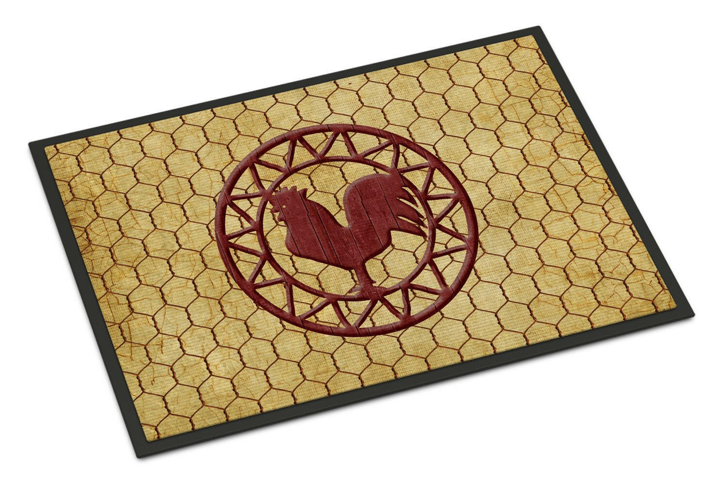 Rooster Chicken Coop Doormat Indoor Outdoor 18H X 27W Front Door Mat Rugs for Entryway, Non Slip Washable