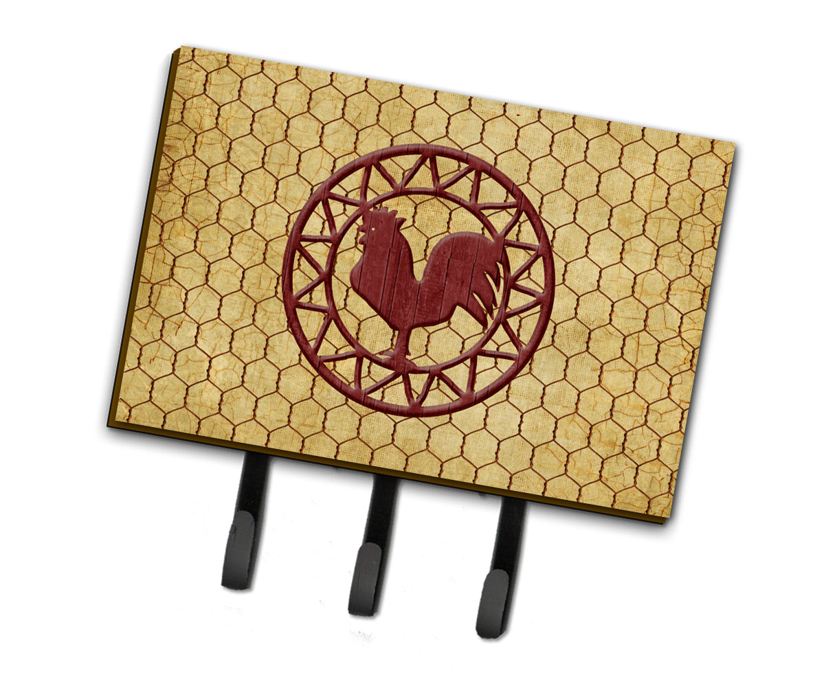 Rooster Chicken Coop Leash or Key Holder Wall Hooks, Coat Rack Wall Mount, for Hanging Keys, Towels, Aprons, Leashes