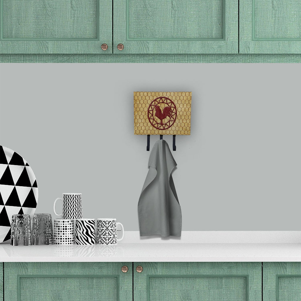 Rooster Chicken Coop Leash or Key Holder Wall Hooks, Coat Rack Wall Mount, for Hanging Keys, Towels, Aprons, Leashes