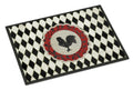Rooster Harlequin Black and white Doormat Indoor Outdoor 24H X 36W Front Door Mat Rugs for Entryway, Non Slip Washable Low Pile,