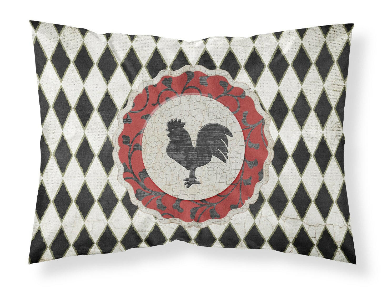 Rooster Harlequin Black and white Standard Pillowcase Lightweight Super Soft Easy Care Decorative Artwork Pillowcase, Standard