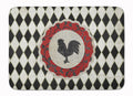 Rooster Harlequin Black and white Memory Foam Kitchen Mat Machine Washable Anti-Fatigue Cushion Comfort Bath or Kitchen Rug