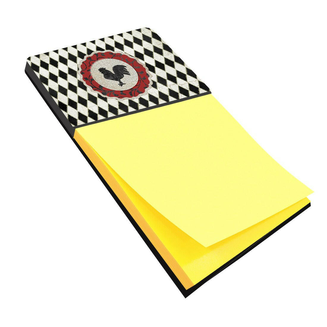 Rooster Harlequin Black and white Watercolor Sticky Note Holder Refillable Dispenser Desk Accessory 3x3 Pad Gift