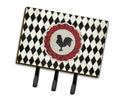 Rooster Harlequin Black and white Leash or Key Holder Wall Hooks, Coat Rack Wall Mount, for Hanging Keys, Towels, Aprons, Leashes
