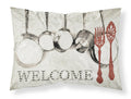 Pots and Pans Welcome Standard Pillowcase Lightweight Super Soft Easy Care Decorative Artwork Pillowcase, Standard